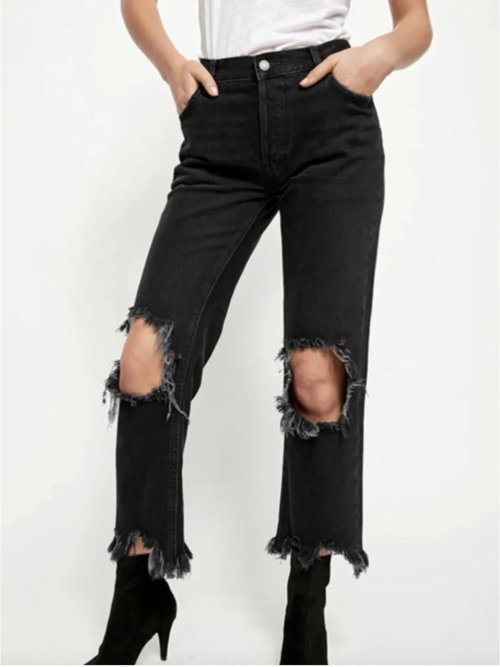 Free People Maggie Mid-Rise Straight-Leg Jeans